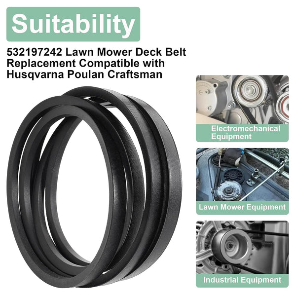 532197242 Mower Deck Belt 48" Replacement Compatible with Poulen, Craftman Lawn Mower Deck Belt Replace 197242