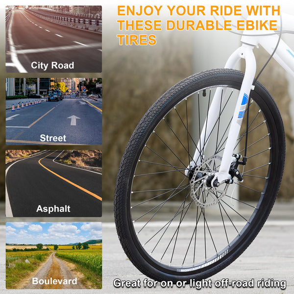 2-Pack 700x28c Bike Tire Tube, 700c Road Bike Tires & Tubes, Folding Replacement Bicycle Tires for City Commuter Road