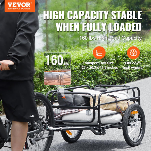 VEVOR E-Bike Cargo Trailers Heavy-Duty Bicycle Wagon Cart, Foldable - TRIPPER ELECTRIC BIKES