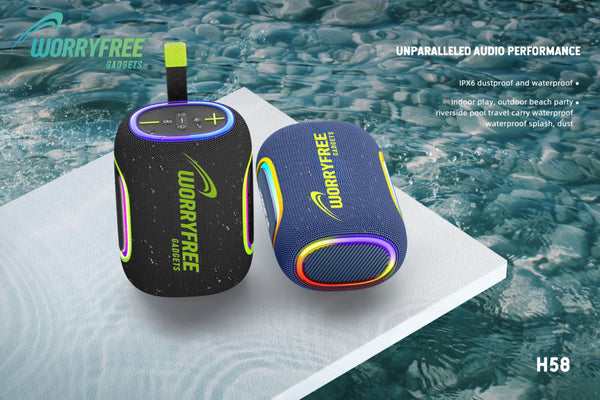 Portable Wireless Waterproof Bluetooth Speaker, 65W Output, RGB Lights, 10M Range, TWS Connection, AUX/TF Card (Black)