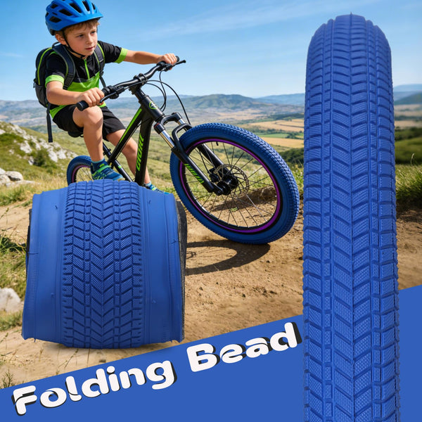 2 Pack 20 Inch Color Bike Tire 20 x 2.125 Bicycle Tire with Inner Tubes Folding Bicycle Replacement Tire Color Tire for Children Bikes