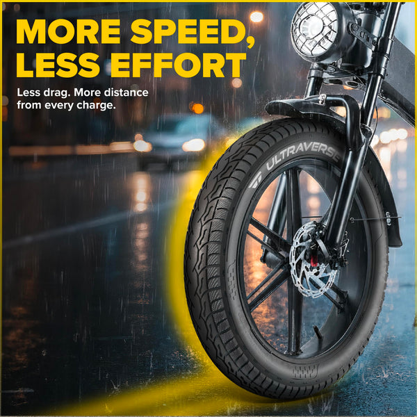 ULTRAVERSE 20x3.0 20x4.0 26x4.0 inch - Robust, High-Performance 20inch Fat Tyre for Ebikes and MTB, Dual Compound Road Dominator, Reinforced Casing for Street & Trail Adventures