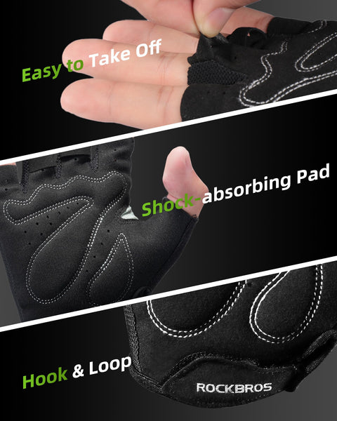 ROCKBROS Cycling Gloves for Men Women - Breathable Bike Gloves - Half Finger Gloves for Daily Cycling Workout Outdoor Sports - TRIPPER ELECTRIC BIKES