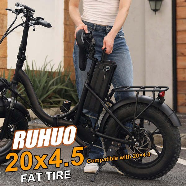2-Pack 20x4.5 Fat Tire Tube, 20 Inch Bike Tire, Mountain Bike Tires & Tubes, Folding Replacement Bicycle Tires with 2 Tire Levers for Electric Bike, Ebike Accessories