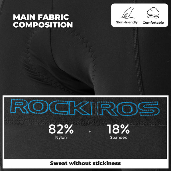 ROCKBROS Men's Cycling Pants Padded Bike Pants Road Biking Tights Breathable Bicycle Pants
