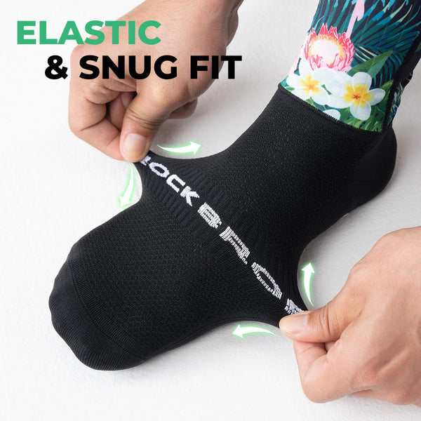 ROCKBROS Cycling Socks for Men Women, Novelty Crew Socks, Breathable, Wicking Bike Socks Compression Fit