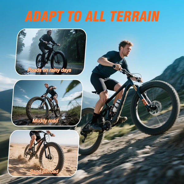 Fat Tire Electric Bike Tires 20/26x4.0 1/2-Pack All Terrain Puncture Proof Ebike Tires with Deep Tread, Wear-Resistant for Snow/Sand/Beach/Off-Road