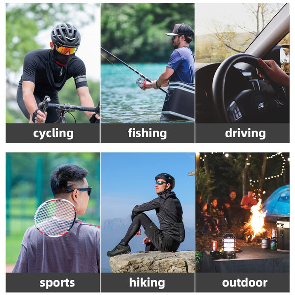 ROCKBROS Cooling Neck Gaiter with Ear Loops Summer Face Coverings for Men Women Cycling Fishing Mask