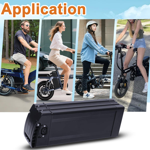 48V 20Ah Ebike Battery, 48Volt Folding E-Bike Lithium Replacement Batteries with 30A BMS for 100W 250W 350W 500W 700W 1000W Motor, Size 14.37 x 5.12 x 3.43 Inches (48V 20AH)