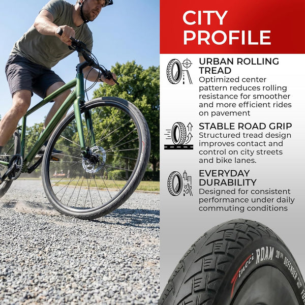 Fincci Roam 700 x 32c Foldable Bike Tires with Anti-Puncture Protection 1mm Nylon – 32-622 – Pack of 2 – for Electric, Road & Hybrid Bicycles