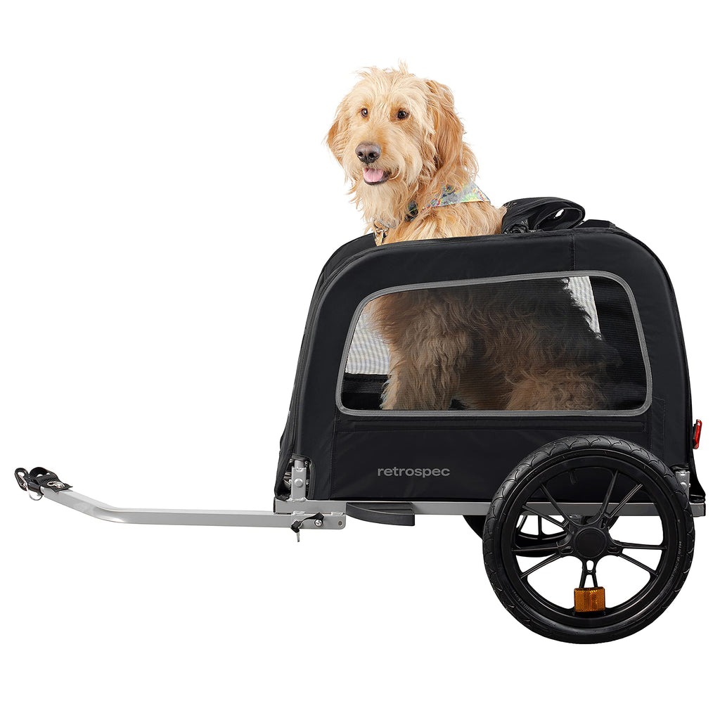 hund im fahrradanhänger anschnallen Rover Waggin Haustier-Fahrradanhänger von RETROSPEC