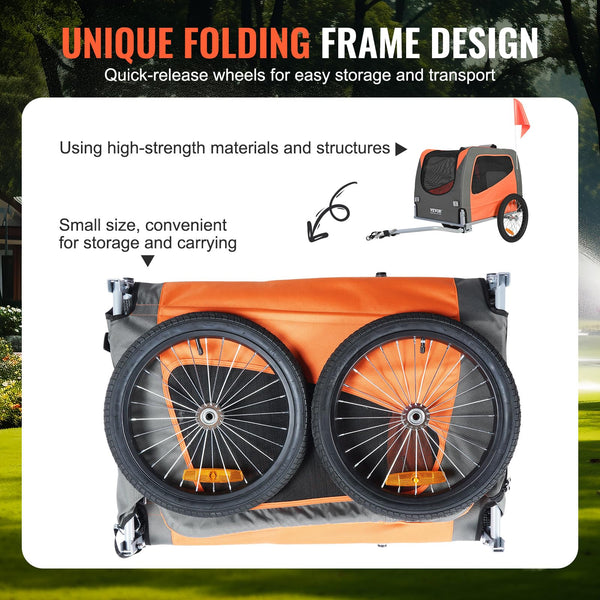 VEVOR Dog Folding Bike Trailer - 66/88 lbs.