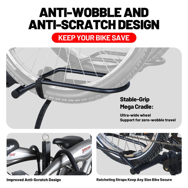 Rockland Foldable 4-Bike Rack, 160 lbs Capacity, Hitch Mount Bike Rack, Fits up to 2.5" Tire Width and 50" Wheelbase, Bike Carrier Rack for 2" Receiver for Cars SUVs Vans RVs
