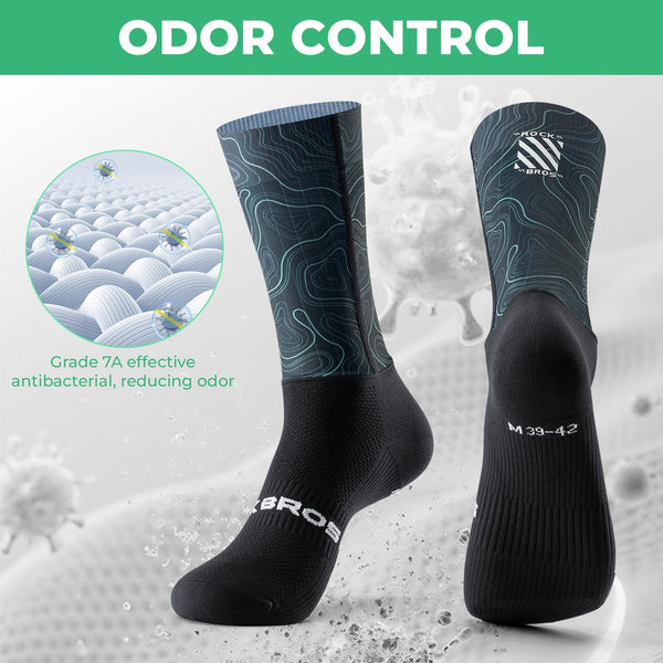 ROCKBROS Cycling Socks for Men Women, Novelty Crew Socks, Breathable, Wicking Bike Socks Compression Fit