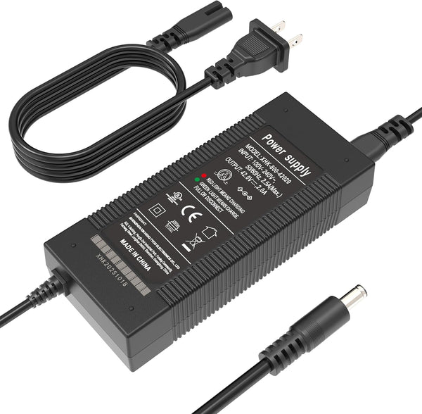 EVAPLUS UL Certified 42V 2A Fast Charger with 5 Type Plugs for 36V Lithium Batteries- Compatible with Pocket Mod, Sports Mod, Electric Scooters