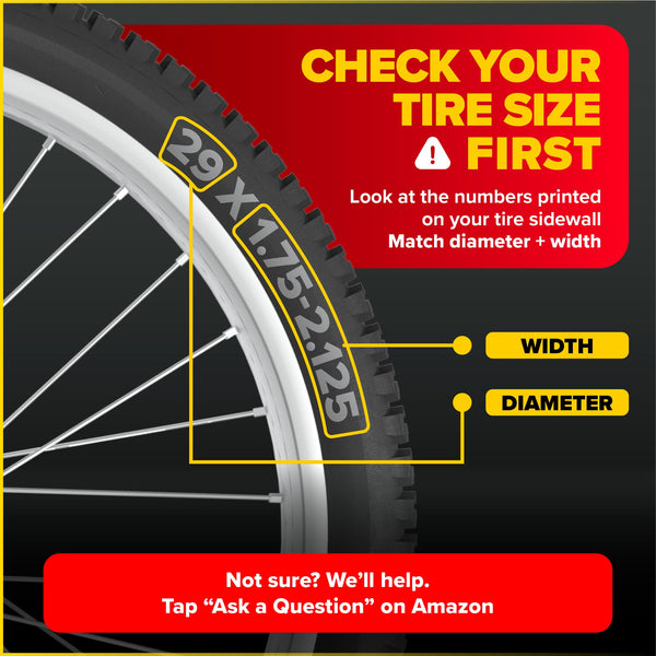 Ultraverse 29" Bike Inner Tubes 29 x 1.75, 1.95, 2.10, 2.125, 2.25, 2.30, 2.40 – Butyl Rubber Bicycle Tubes with Schrader Valve – Compatible with Mountain, Cruiser, City & Electric Bikes – Set of 2