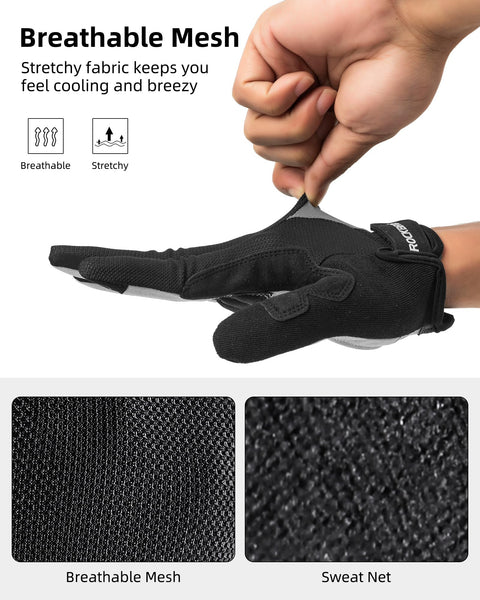ROCKBROS Cycling Gloves for Men Women - Breathable Gel Pad Road Mountain Bike Gloves - Touch Screen Anti-Slip MTB Gloves for Cycling Workout Outdoor Sports