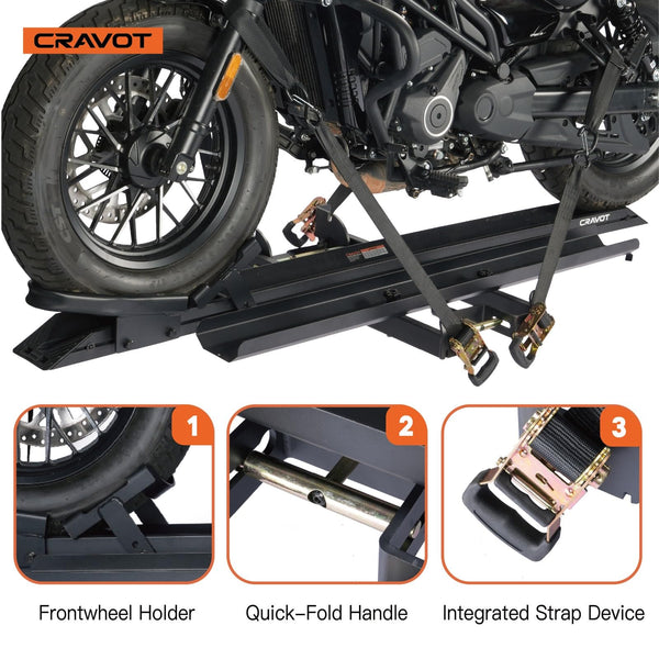 CRAVOT CyberRack E2 Hitch 2 EBike Rack with Ramp, 200 lbs Capacity Electric Bike Carrier Foldable Platform Mount, Up to 5-inch Fat Tire Bicycle for 2'' Receiver Cars Trucks SUVs Minivans RV, Trailer