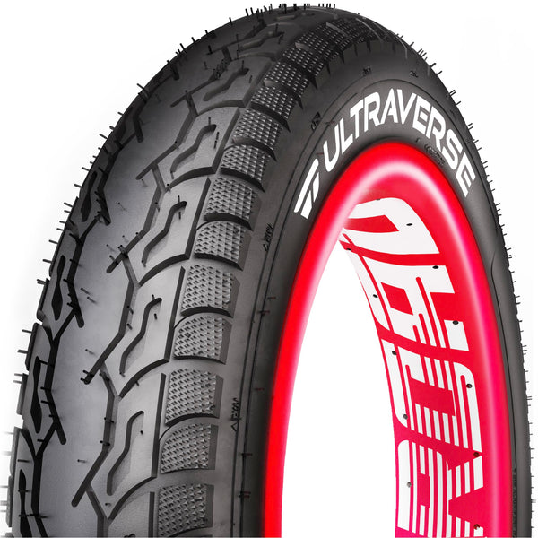 ULTRAVERSE 20x3.0 20x4.0 26x4.0 inch - Robust, High-Performance 20inch Fat Tyre for Ebikes and MTB, Dual Compound Road Dominator, Reinforced Casing for Street & Trail Adventures