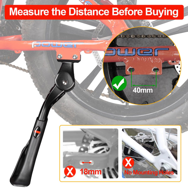 Bike Kickstand for Adult Bike, Black&Red | Adjustable Bicycle Kickstand for 24"-29" Bike, Kickstand for Kids Bike, Mountain Bike, Ebike