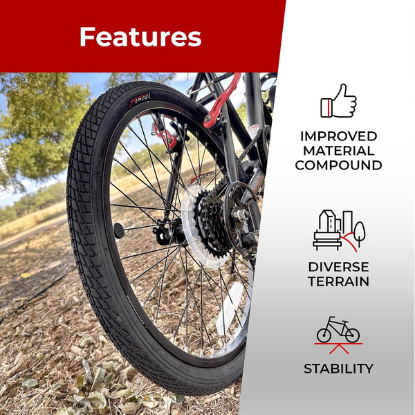 Fincci BMX 20 x 1.75 Bike Tire and Tube - Foldable 20 inch Bike Tire, 47-406 20 inch Bike Tube Schrader, 27 TPI for Kids, Teen & Adults and Tricycle Road, Trick, Trike, Electric Freestyle Bike
