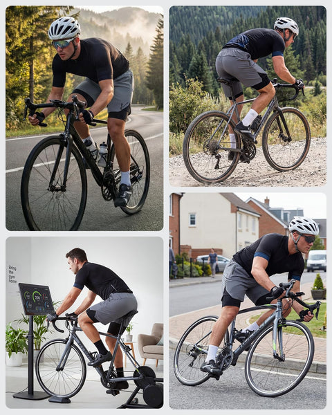 Sportneer Bike Shorts for Men - 3D Padded Lightweight MTB Fit Riding Biking Bicycle Biker Shorts with Zipper Pockets