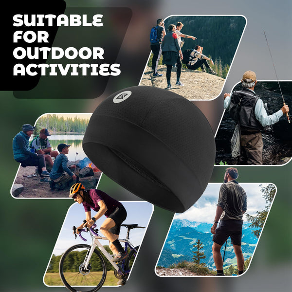 ROCKBROS Cooling Skull Caps for Men Women,Hard Hat Liner Helmet Liner Cycling Cap Motorcycle Sweat Wicking Head Wrap 2 Packs