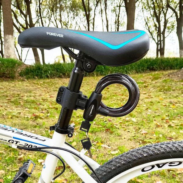 Bike Lock, Bike Locks Heavy Duty Anti Theft, Bicycle Lock Cable with Mounting Bracket and 2 Keys, Bicycle Locks for Road Bike Mountain Bike Scooters
