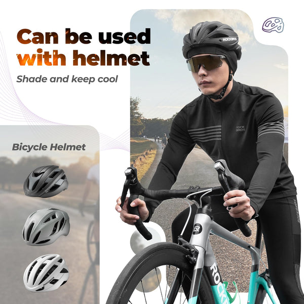 ROCKBROS Cooling Skull Caps for Men Women,Hard Hat Liner Helmet Liner Cycling Cap Motorcycle Sweat Wicking Head Wrap 2 Packs