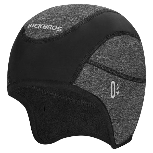 ROCKBROS Winter Cycling Caps for Men Women Windproof Cycling Hat with Sun Visor Under Helmet Liner Black