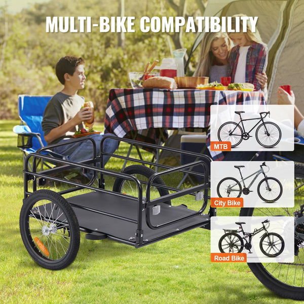 VEVOR E-Bike Cargo Trailers Heavy-Duty Bicycle Wagon Cart, Foldable - TRIPPER ELECTRIC BIKES
