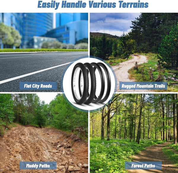 2 Pack 27.5 Mountain Bike Tires Tubes, 27.5 x 2.125/54-584 Tires and 27.5x2/2.1/2.125 Tubes with 30mm AV Valve, 650B Tires MTB Replacement Set for Commuting, Gravel, Pavement and Trail Riding