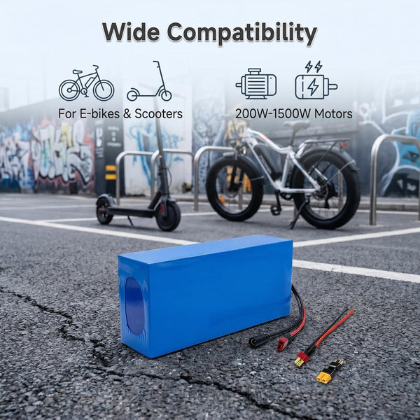 Ebike Battery 48V10Ah Lithium Battery Pack with 20A BMS, XT60 Connector for 200W-1500W Electric Bikes Scooters, ATVs, Electric Dirt Bikes(UL Certificated)