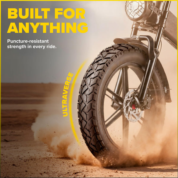 ULTRAVERSE 20x4 E-Bike Fat Tire - Robust, High-Performance 20inch Fat Tyre for MTB and Ebikes, Durable All-Terrain Directional Tread, Superior Density for Street & Trail Adventures-2 Unit