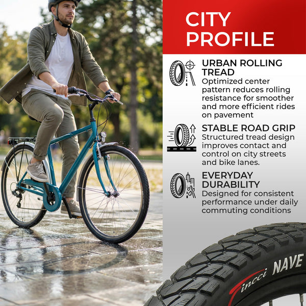 Fincci Gravel 700x35c Bike Tire with 2X Inner Tubes - Pair Foldable 700c Bike Tires, 37-622 with Nylon Puncture Protection 1mm - for Electric, Road, Folding, Hybrid Bikes, 60 TPI