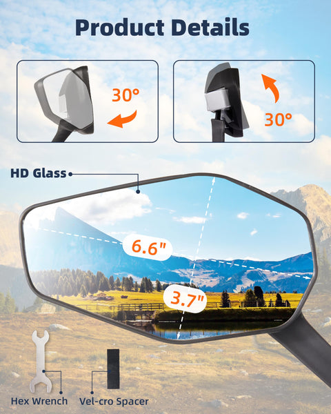 Octa Bike Mirrors (2 pcs ) - Ebike safety mirrors L/R - TRIPPER ELECTRIC BIKES