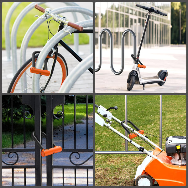Sportneer Bike Lock: Heavy Duty Anti Theft Bike U Lock with 5ft Security Steel Cable - 17mm Shackle Bicycle U-Locks with 2 Keys & Mounting Bracket for Road Mountain Bike, Size 7.76''x5.02'', 1.64lb