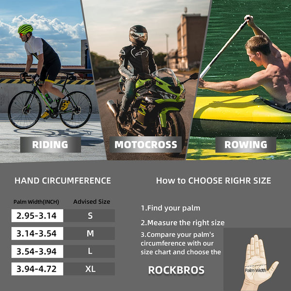 ROCKBROS Cycling Gloves - Half Finger MTB & Road Biking Gloves for Men & Women - Absorbing Gel Pad, Anti-Slip, Breathable