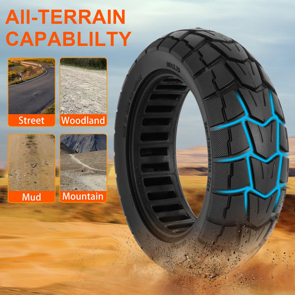 10x2.75-6.5 Scooter Off Road Tire, 10x2.70-6.5 Tubeless Tire for Speedway Dualtron Joyor Titan Segway Gotrax Mten3 Okai Beetle Hitway H5 Electric/Gas Scooter balance Scooter 10" OD Tubeless Tyre