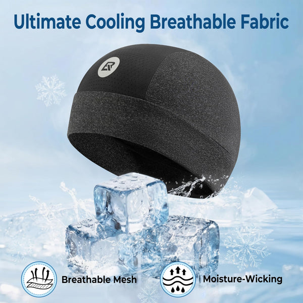 ROCKBROS Cooling Skull Caps for Men Women,Hard Hat Liner Helmet Liner Cycling Cap Motorcycle Sweat Wicking Head Wrap 2 Packs