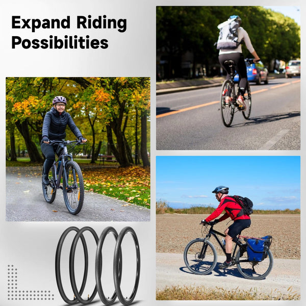 yeesport 700 x 40c/45c Bike Tires, 2 Pack Foldable 42-622 700x40c/700x45c Tires and 700x38/40/42/45c Inner Tubes 48mm A/V Valve, 700c Gravel Bike Tires