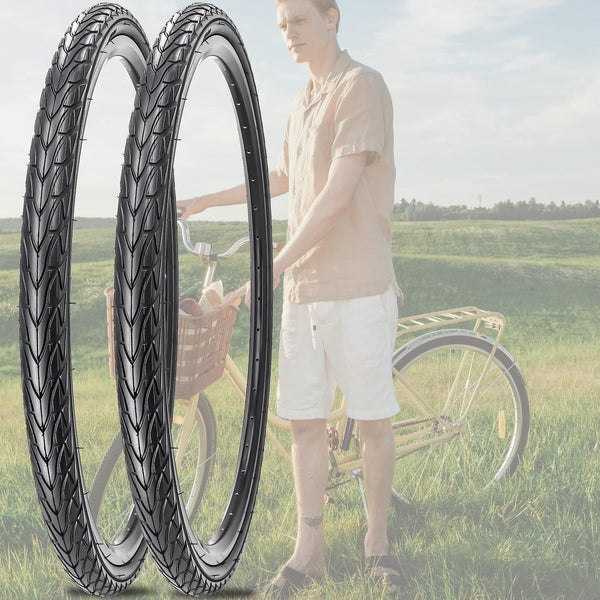 26x1.5 Bike Tires (40-559) 26 Inch Bike Tires or with 26" Bike Tubes 32mm Schrader Valve Suitable for 26 x 1.5 26 x 1.75 Bicycle Tires and Tubes for City Road Bicycles