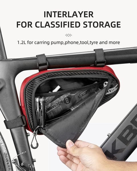 ROCKBROS Bike Bag Bicycle Frame Bag Bike Triangle Storage Bag Bike Accessories Pouch Cycling Pack for MTB Road Bicycle Accessories