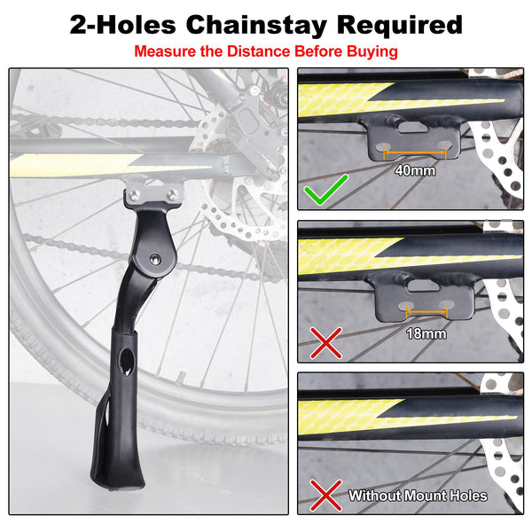 Bike Kickstand for Adult Bike, Black&Red | Adjustable Bicycle Kickstand for 24"-29" Bike, Kickstand for Kids Bike, Mountain Bike, Ebike