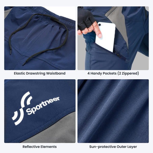 Sportneer Bike Shorts for Men: 3D Padded Lightweight Riding Biking Cycling Mountain Bike Shorts for Men with Zipper Pockets