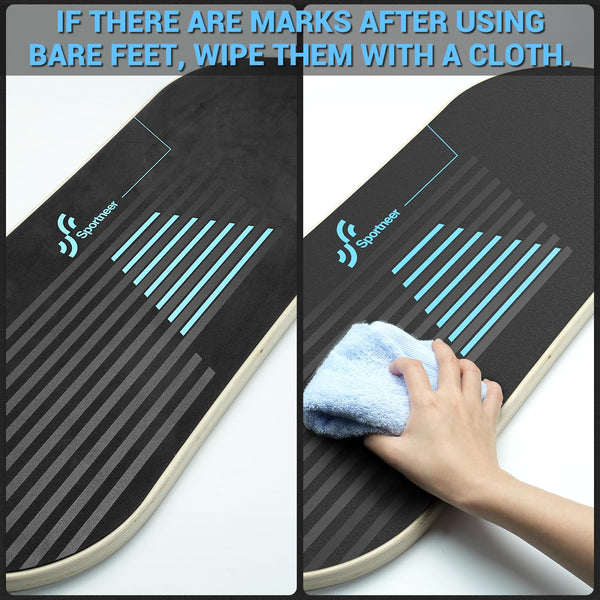 Sportneer Balance Board 7 Modes Wobble Board with Adjustable Stoppers Exercise Balancing Stability Trainer for Improve Balance, Surf Trainer & Physical Therapy - Roller and 2.8'' Ball Included