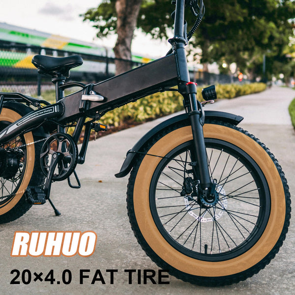 2-Pack 20x4.0 Fat Bike Tire, 20 Inch Mountain Bike Tires & Tubes Set, Folding Replacement Bicycle Tires with Tire Levers for Off-Road Bike, Ebike