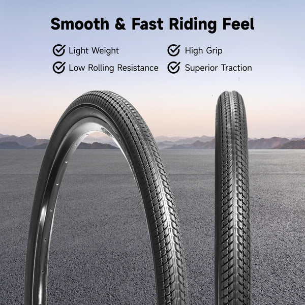 yeesport 700 x 40c/45c Bike Tires, 2 Pack Foldable 42-622 700x40c/700x45c Tires and 700x38/40/42/45c Inner Tubes 48mm A/V Valve, 700c Gravel Bike Tires