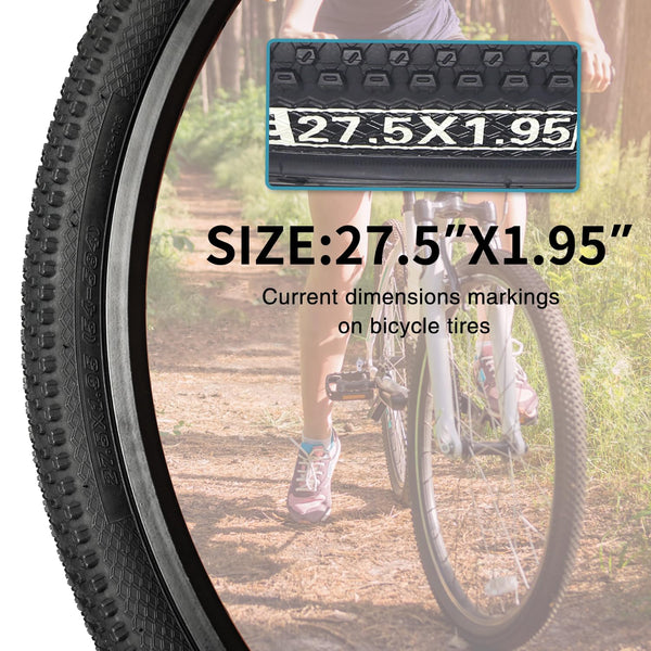 27.5 X 1.95 Inch Folding Bike Tires with 3mm Anti Puncture Proof Protection for Mountain Bicycles