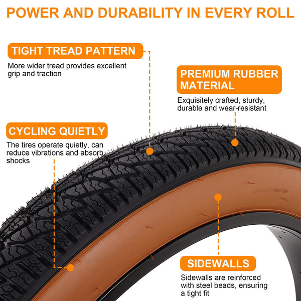 2-Pack 26x4.0 Fat Bike Tire, 26 Inch Mountain Bike Tires & Tubes Set, Folding Replacement Bicycle Tires with Tire Levers for Off-Road Bike and Ebike